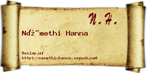 Némethi Hanna névjegykártya